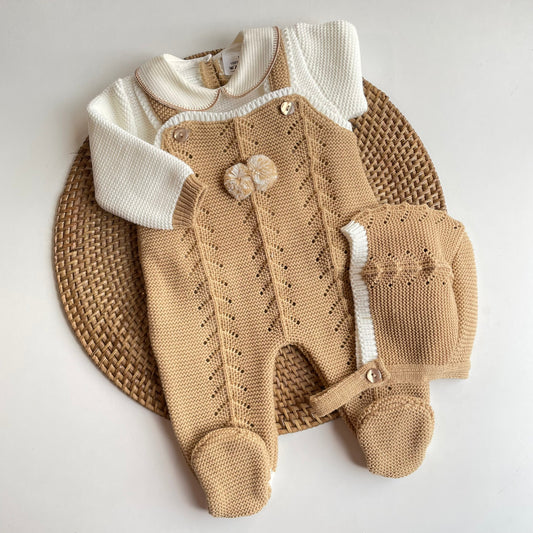 Pompom Camel Romper Set