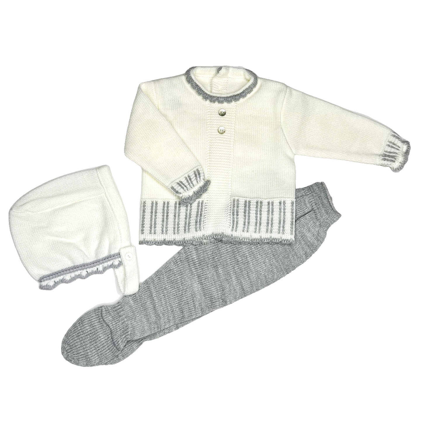 White/ Gray Knitted Set