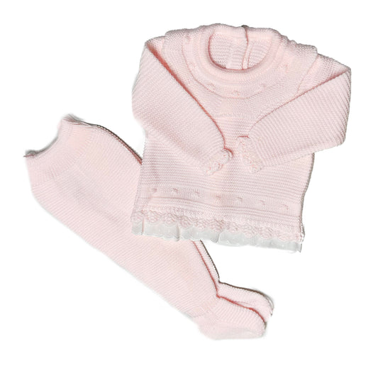 Baby-Pink Knitted Set