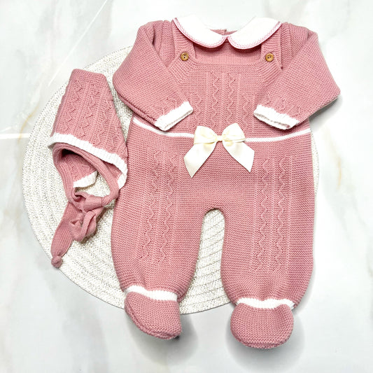 Old Pink Knitted Romper