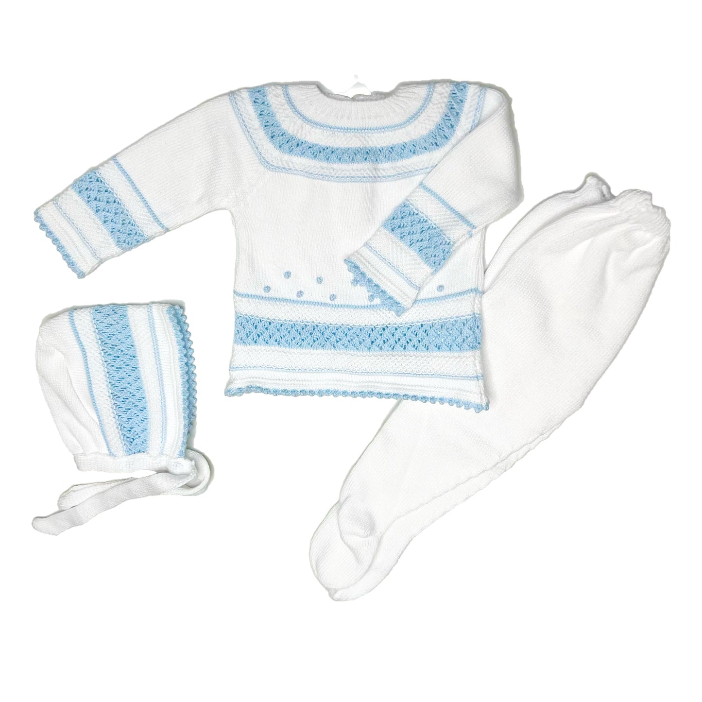 White & Blue Knitted Set