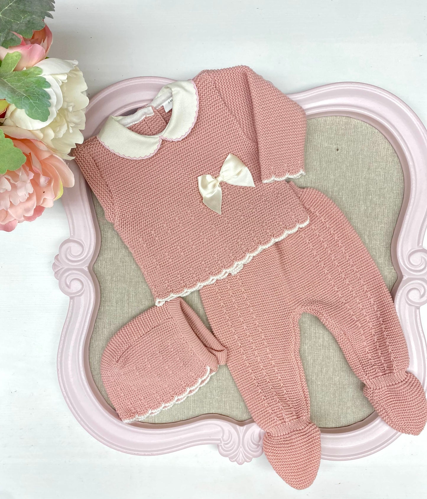 Mauve Pink Knitted Set with